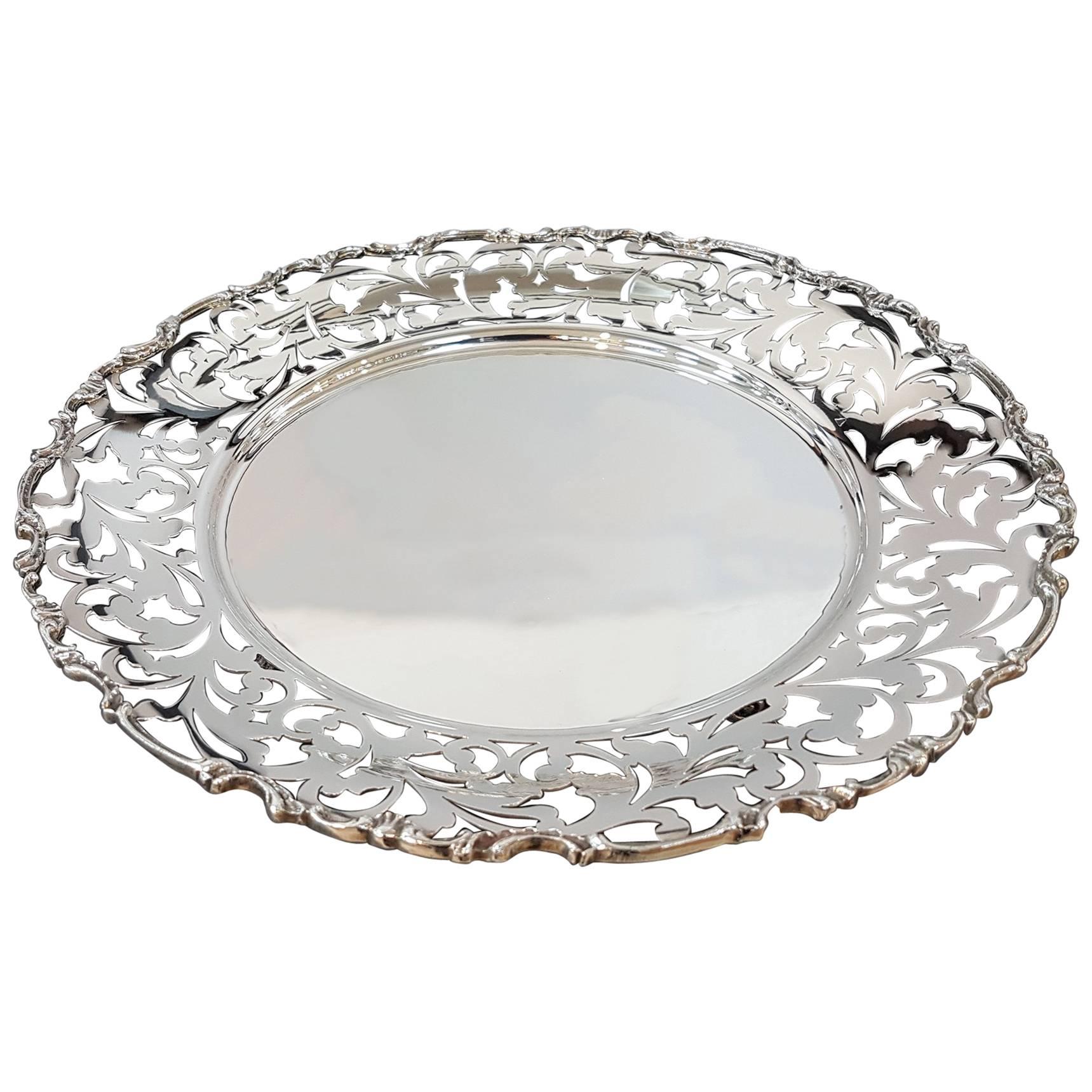 20th Century Italian Sterling Silver Pierced Dish