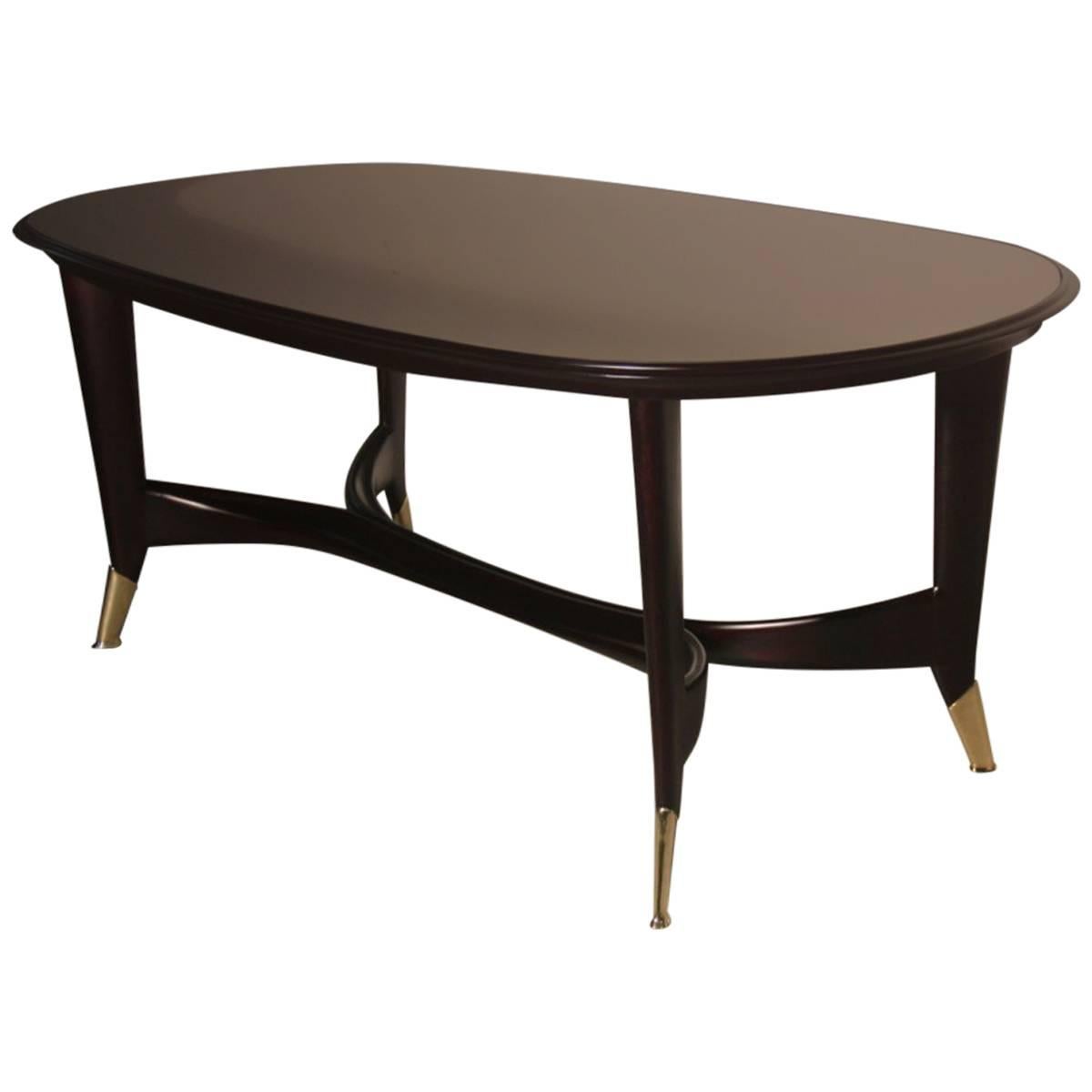 Elegant Dining Table Italian Guglielmo Ulrich Attributed, 1950s For Sale