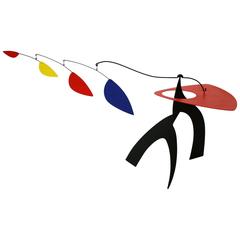 Tabletop Mobile 'Untitled' in Black, Red, Yellow and Blue by Manuel Marin 12