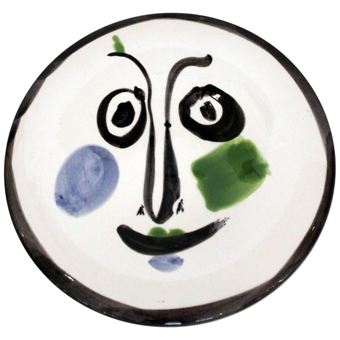 Ceramic Plate 'Visage n.197' by Pablo Picasso, Numbered 347/500 For Sale