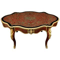 Table in Marquetry Boulle 19th Century Napoléon III Period