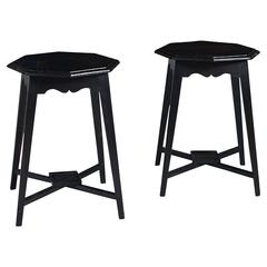 Pair of Hexagonal Ebony Tables
