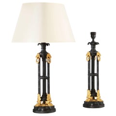 Pair of Bronze and Ormolu Table Lamps