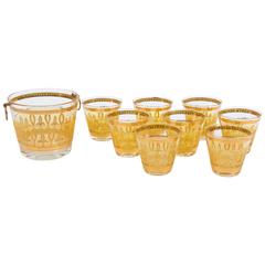 1960s "Fleur De Lis" Petite Barware Suite by Culver Ltd in Topaz & 24-Karat Gold 10