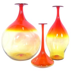 Collection of Sculptural Glass Vases by Wayne Husted for Blenko