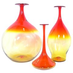 Collection of Sculptural Glass Vases by Wayne Husted for Blenko 9