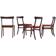 Set of Four Ole Wanscher Mahogany Rungstedlund Chairs 3