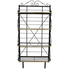 Mid-Century Brass and Metal Bakers Rack 4