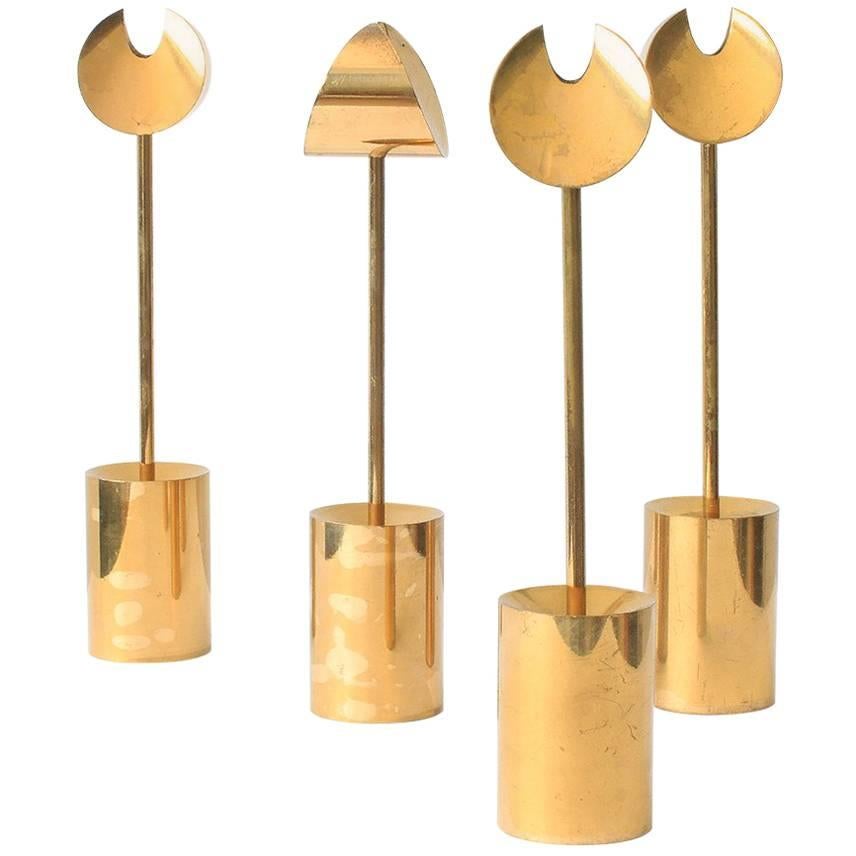 Pierre Forsell Brass Candleholders For Sale