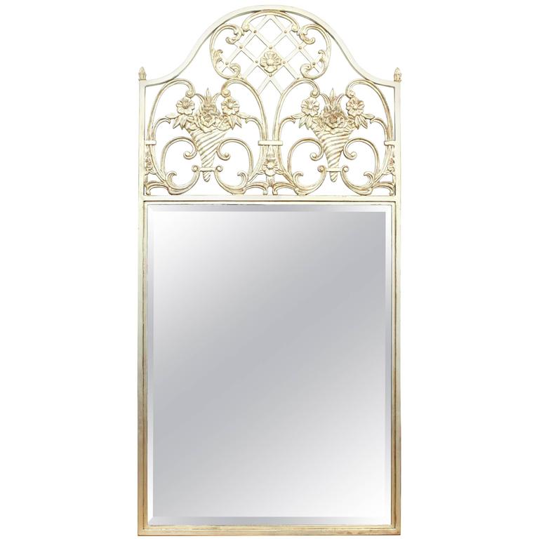 Contemporary Mirror with Silver Metal Frame For Sale at 1stdibs