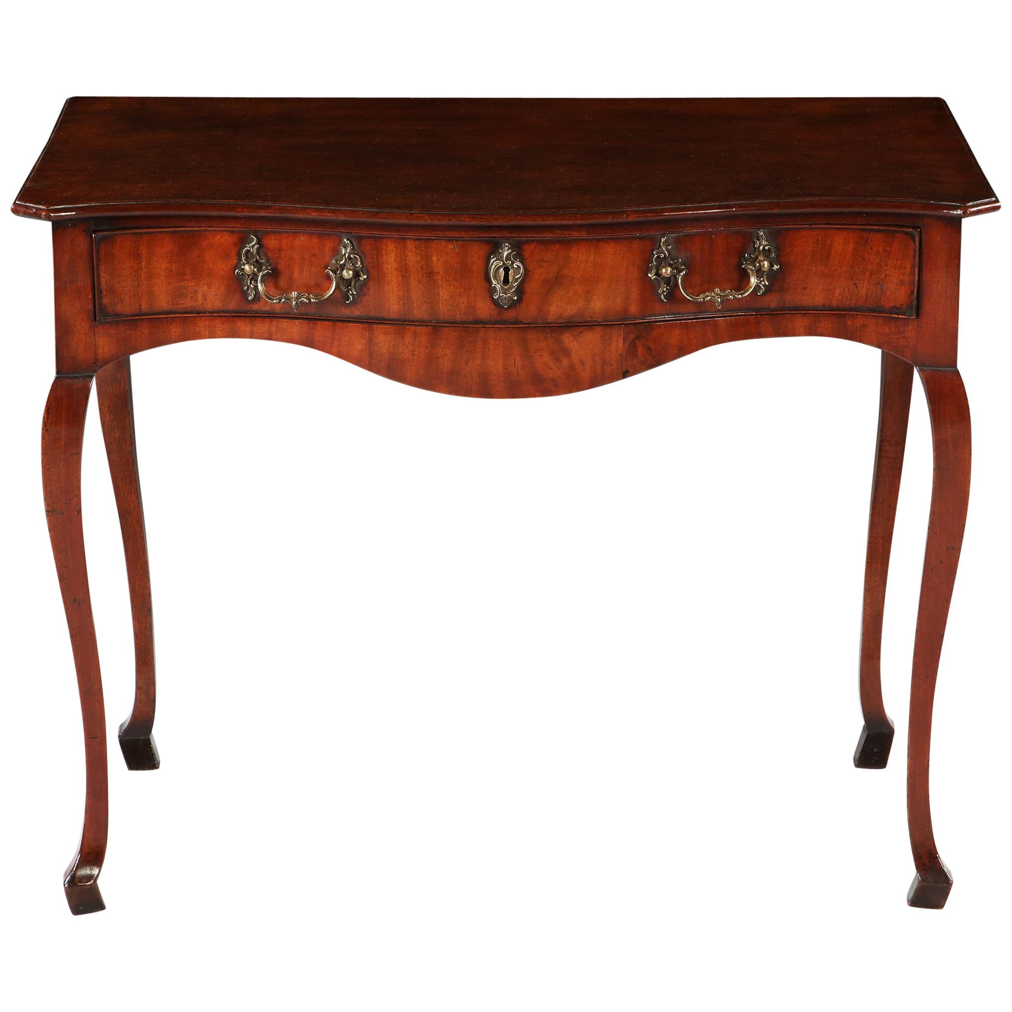 18th Century Serpentine George III Chippendale Mahogany Side Table