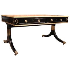 19th Century Ebonized Library Table or Writing Desk