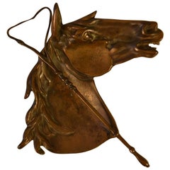 Bronze Horse Head and Riding Crop Dish