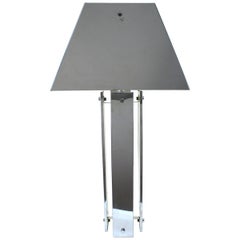Large Chrome Panel Table Lamp