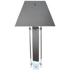 Large Chrome Panel Table Lamp 5