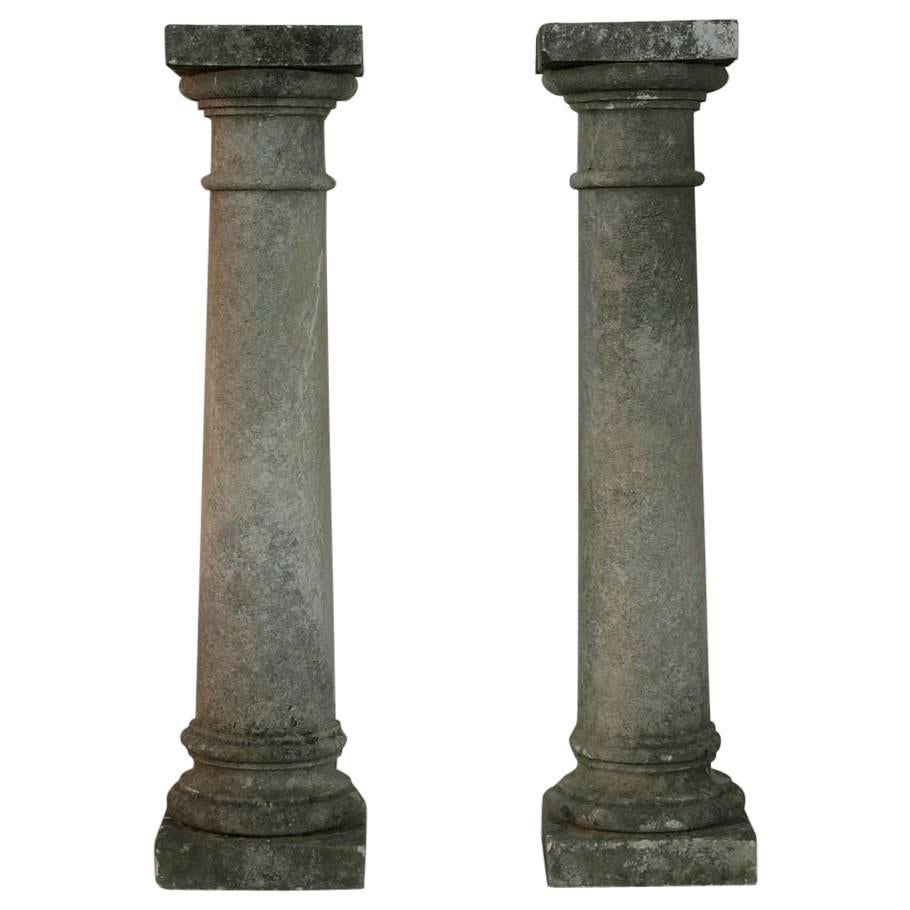 French 19th Century White Stone Columns