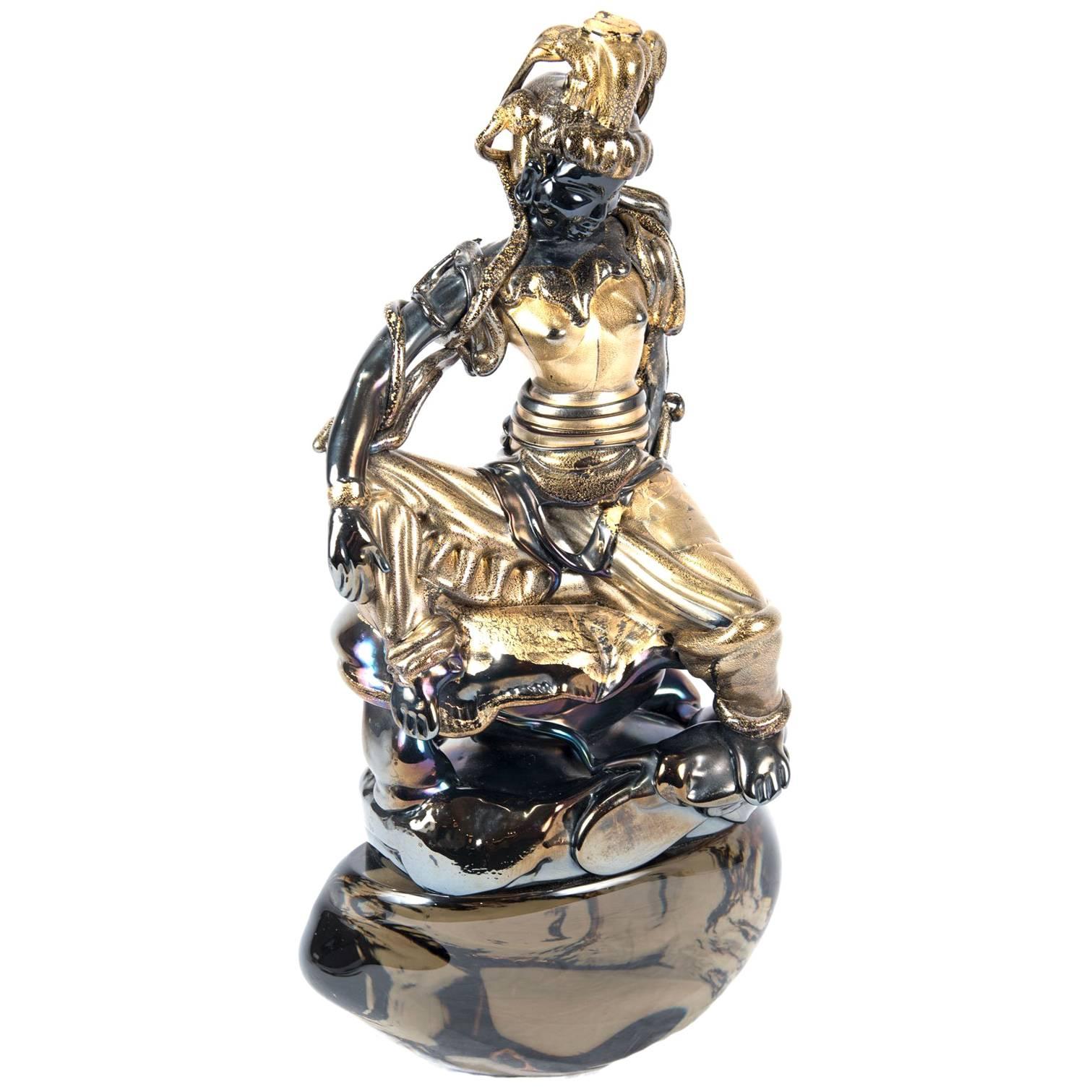 Murano Glass Sculpture of the Hindu Goddess Pavarti For Sale
