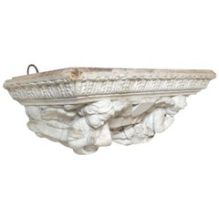 Antique Italian "Delia Robbia" Style Wall Shelf
