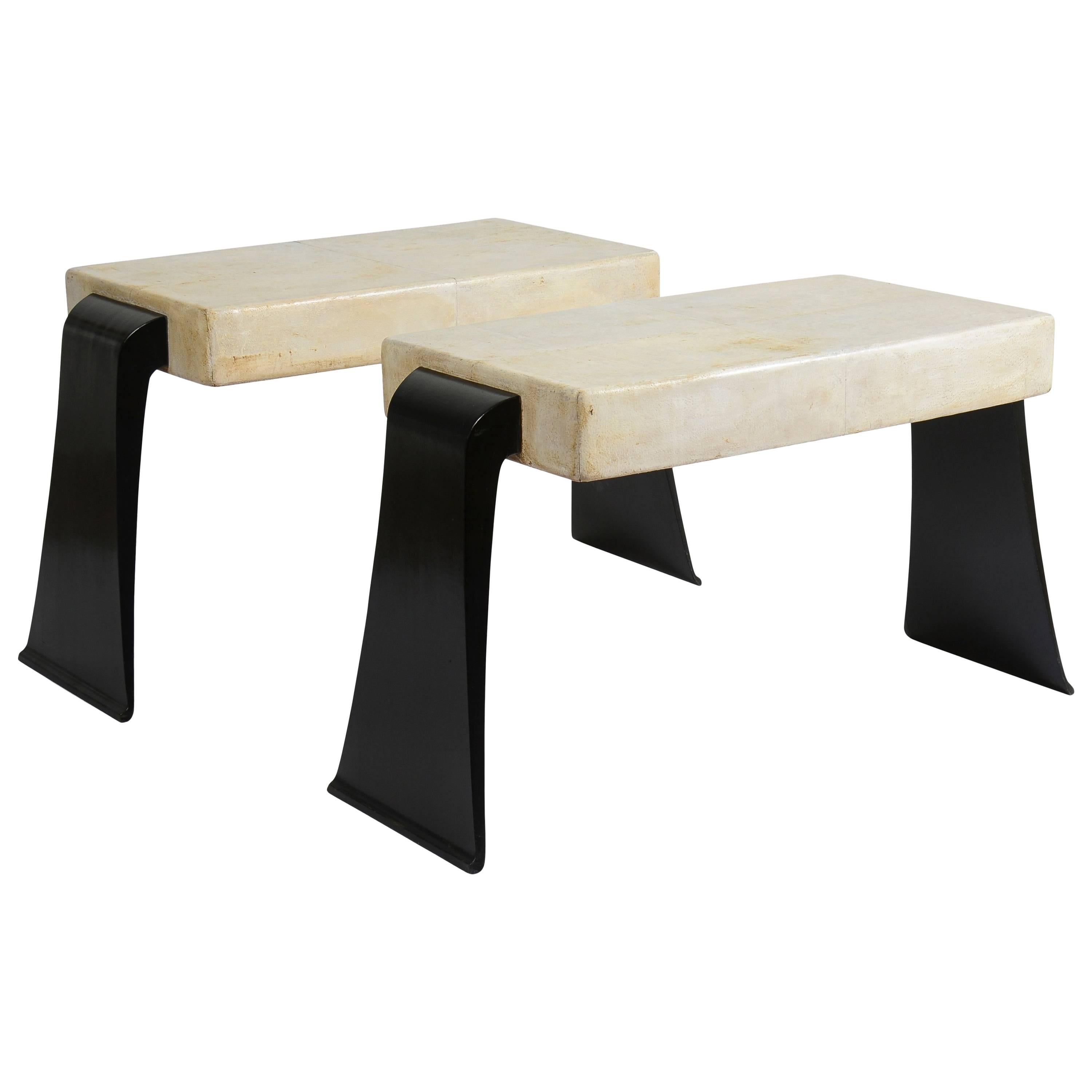 Pair of Deco Tables by Osvaldo Borsani For Sale