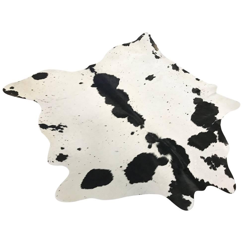 Black and White Speckled Brazilian Cowhide Rug