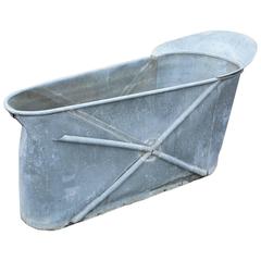 Antique French Zinc Bathtub 2