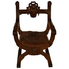 Italian Oak Savonarola Chair