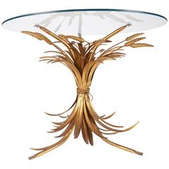 French Gilt Metal Wheat Sheaf Table 12