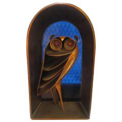 Bolba Copper Owl Sculpture Made in Hungry