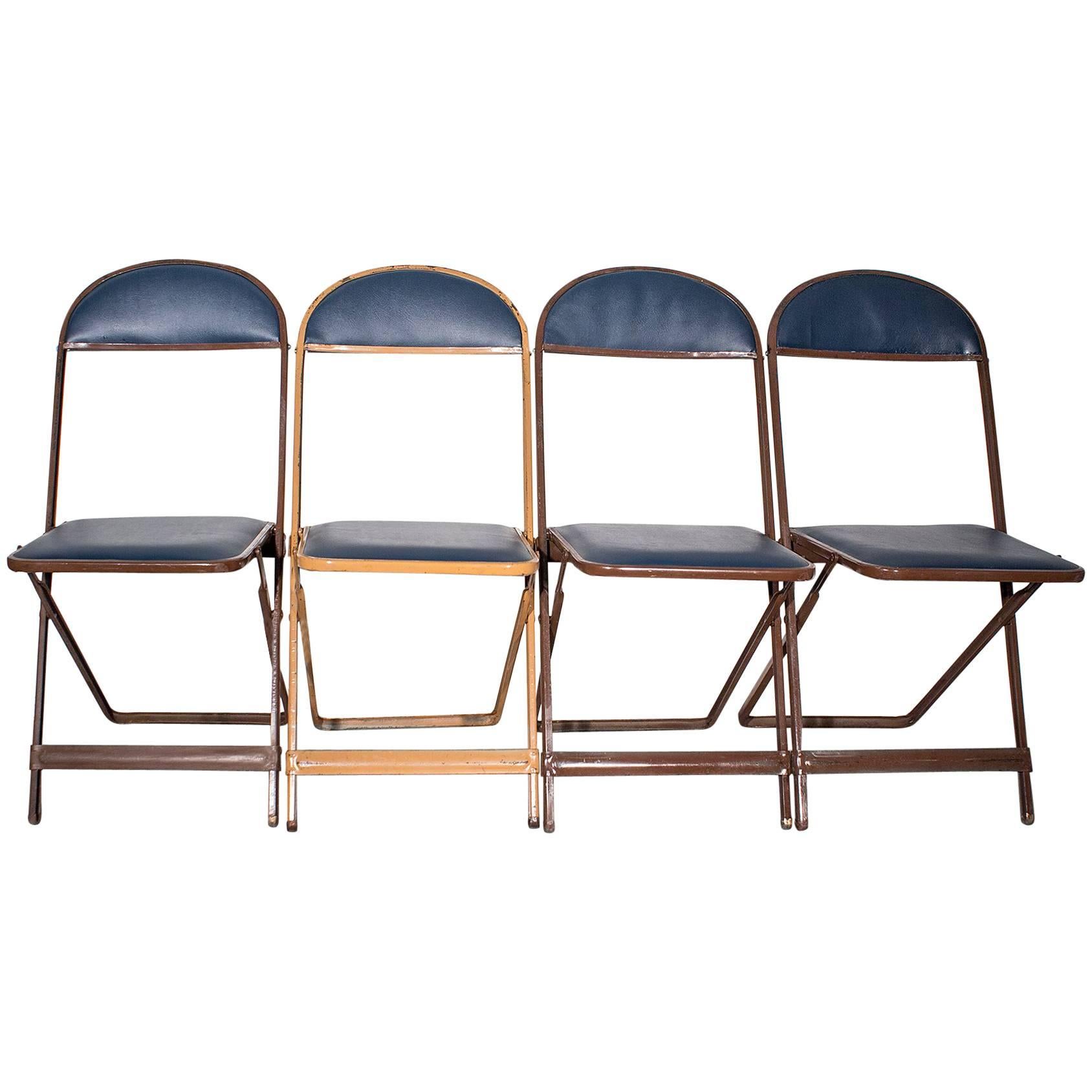 1960s Folding Chairs, Set of Four, Refinished