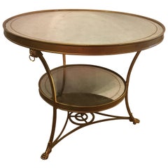 Hollywood Regency Style Gilt Based Eglomise & Mirror Top Gueridon Centre Table