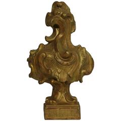 Gilded Italian 18th Century Wooden Baroque Vase 1