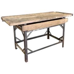 Antique Industrial Work Table