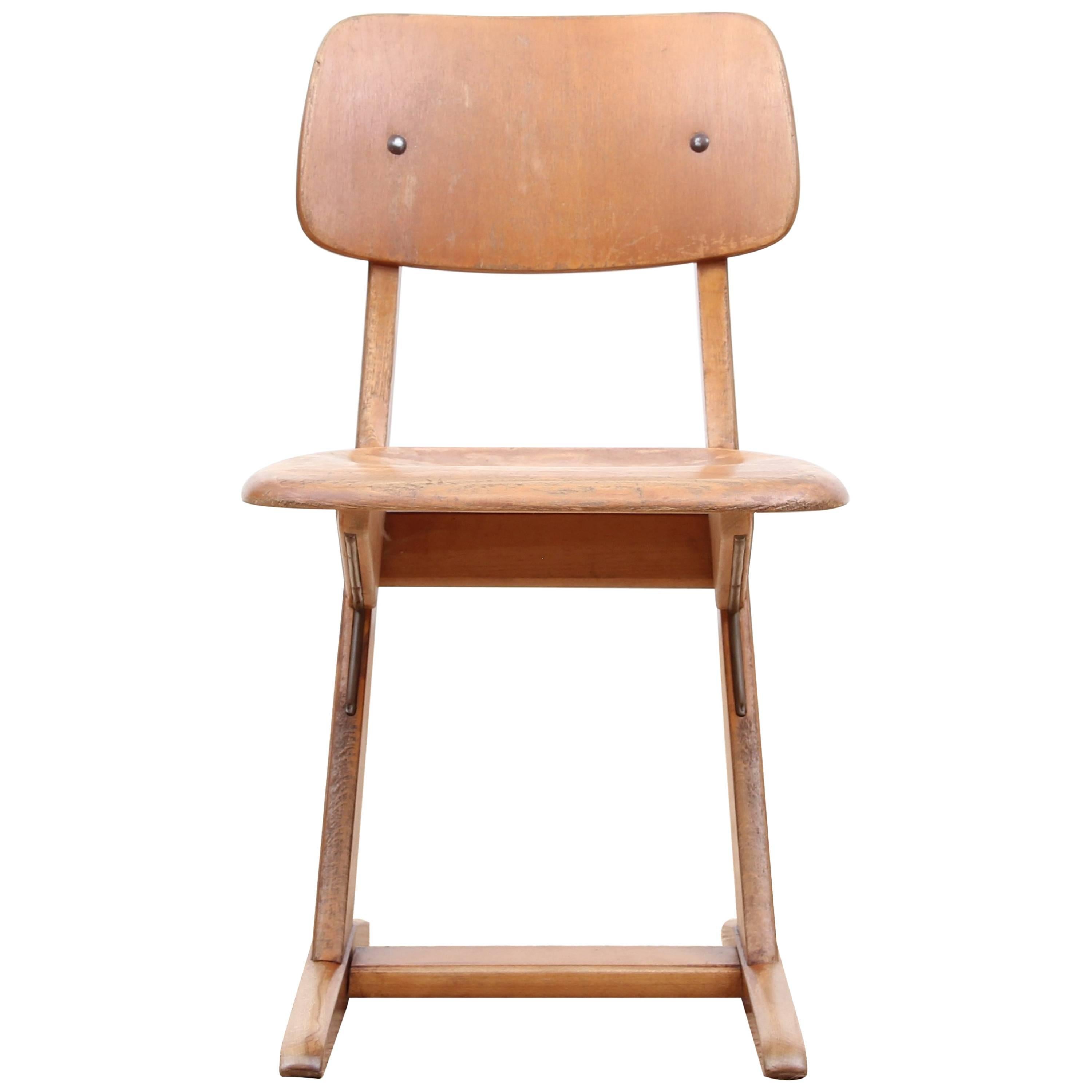 Mid-Century Modern German School Chair by Casala For Sale