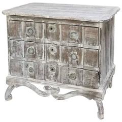 19th Century Country French Painted, Whitewashed Commode