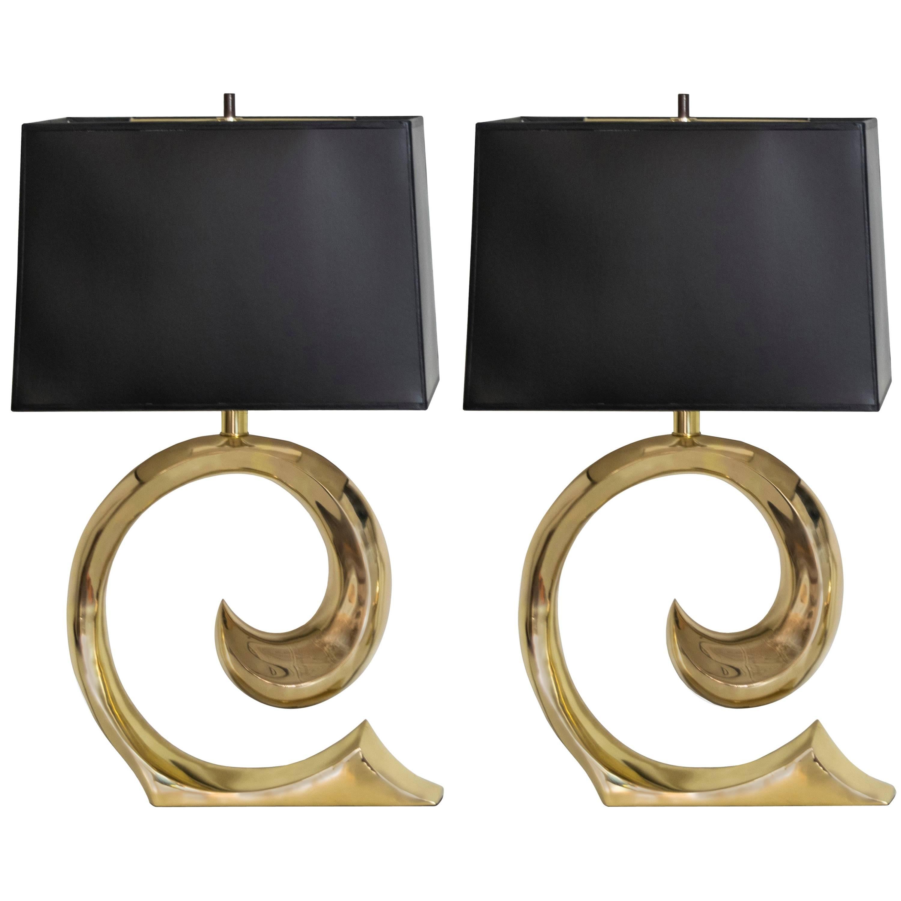 Pierre Cardin Iconic Sculptural Pair of Lamps For Sale