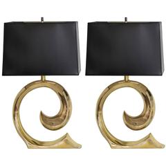 Pierre Cardin Iconic Sculptural Pair of Lamps