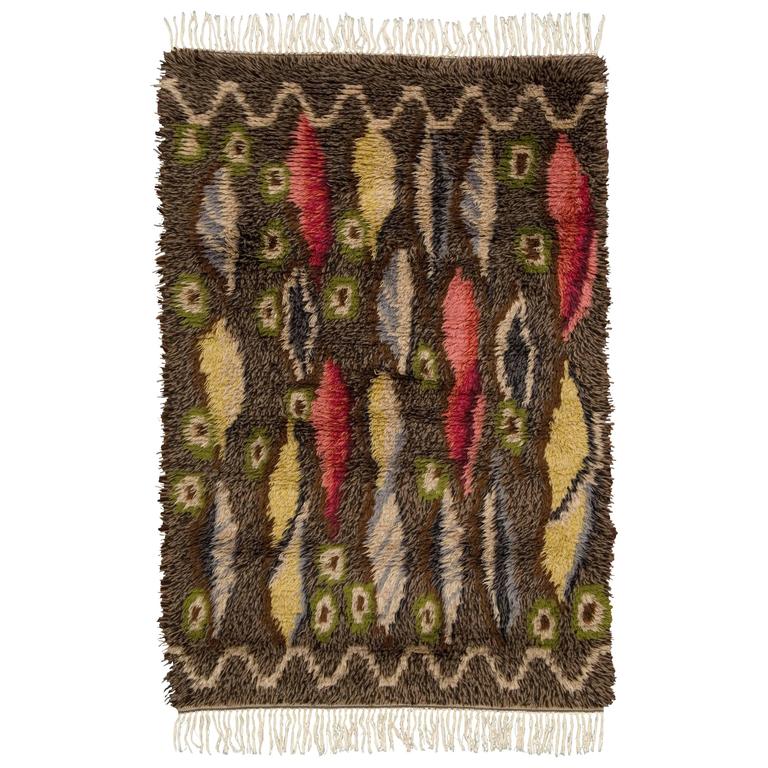 Swedish Rya Rug For Sale at 1stdibs