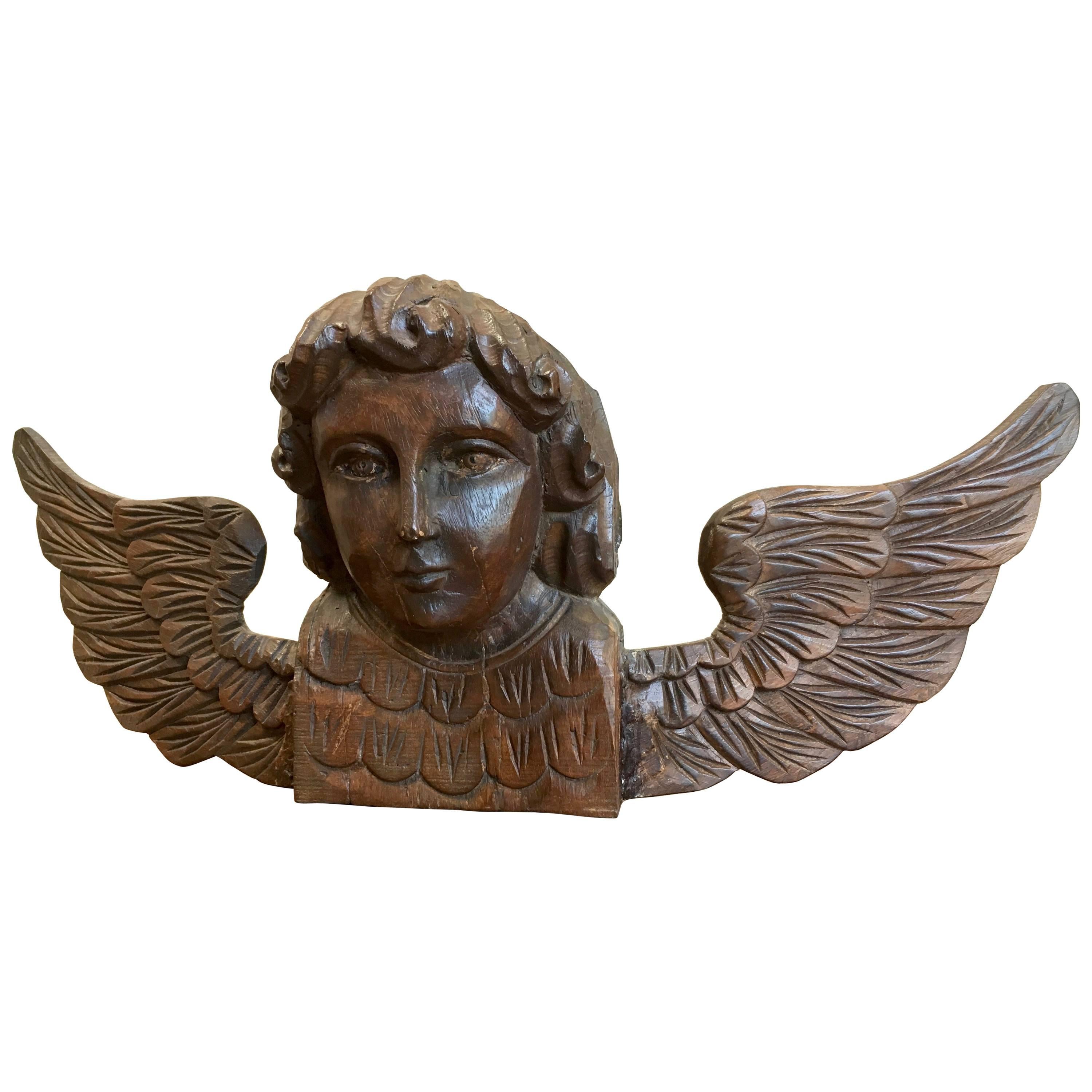 18th Century Hand-Carved Angel Architectural element