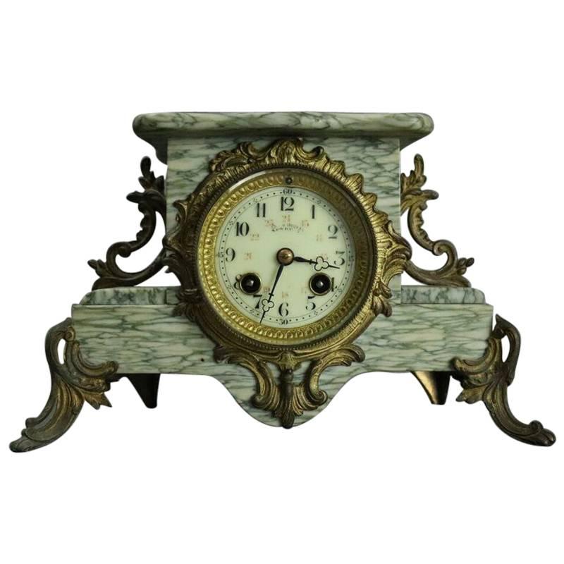 Antique French Louis XIV Style Ormolu and Marble Clock, circa 1880