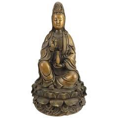 Antique Chinese Bronze Quan Yin, Signed 4