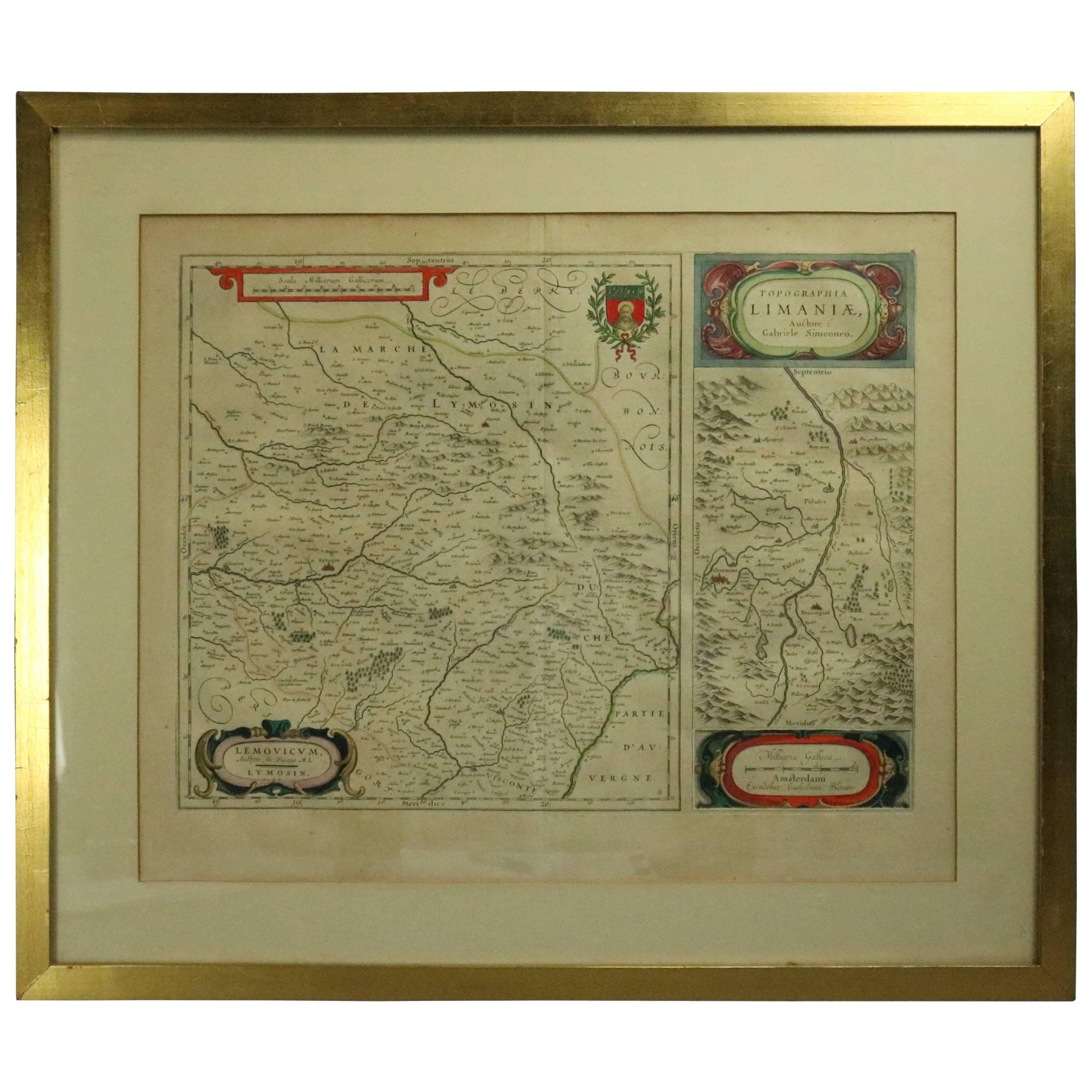 Antique French Copper Engraved and Hand Colored Maps, Amsterdam, 18th Century