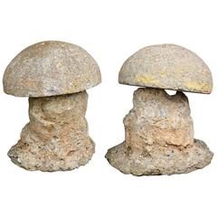 Pair of Antique Mushroom Garden Ornaments 5