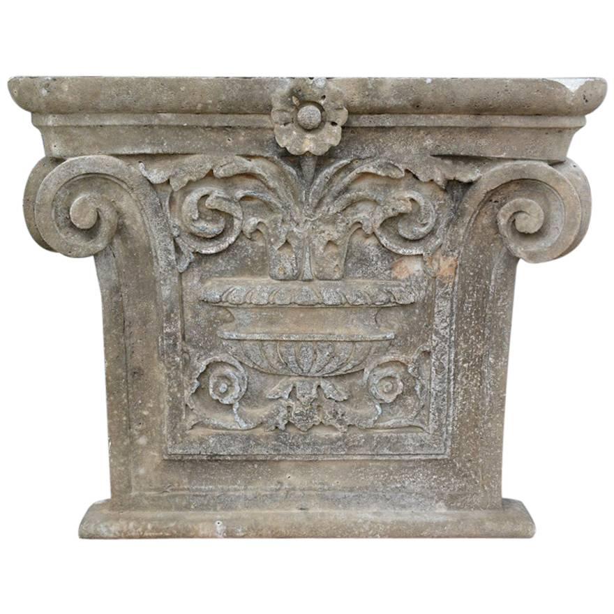 Architectural Stone Ionic Capital on a Base