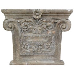 Architectural Stone Ionic Capital on a Base