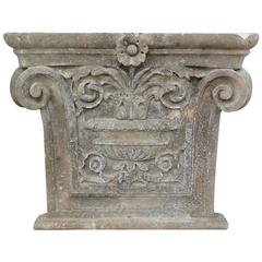Architectural Stone Ionic Capital on a Base 11