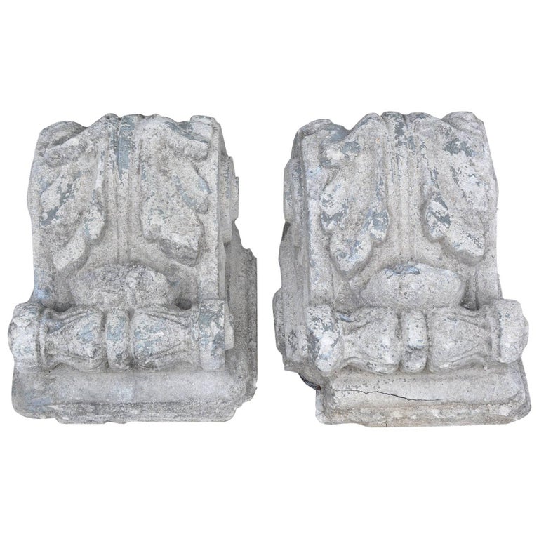 Pair Of Antique Cast Stone Corbels At 1stdibs