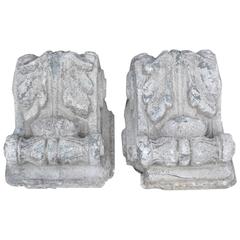 Pair of Antique Cast Stone Corbels 2