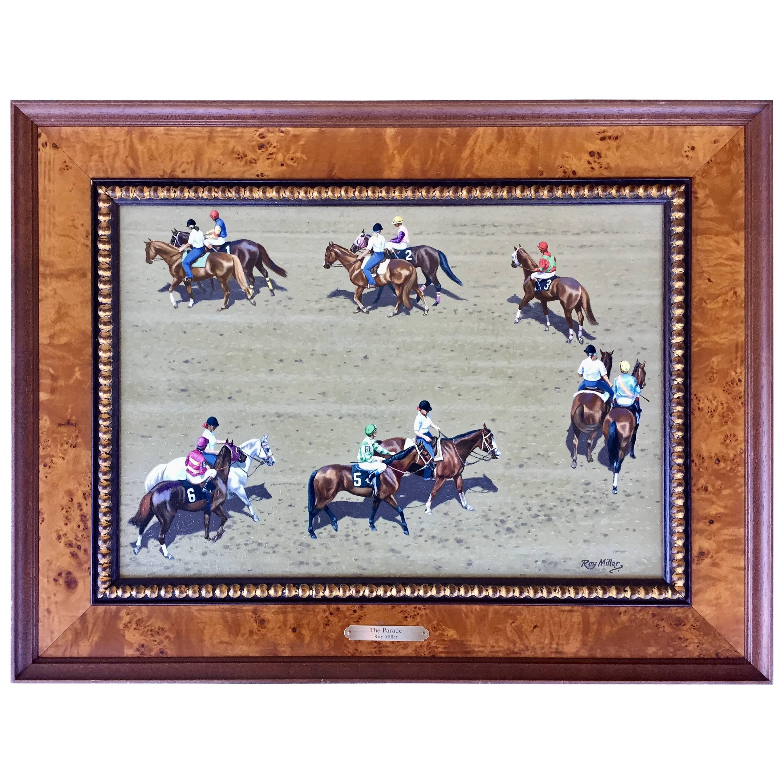 "El desfile" Pintura de carreras de caballos de Roy Miller en venta