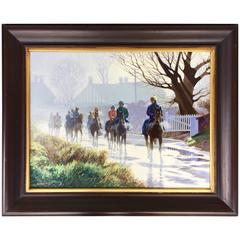 Used "Clearing Mist" Horse Racing Painting by Roy Miller