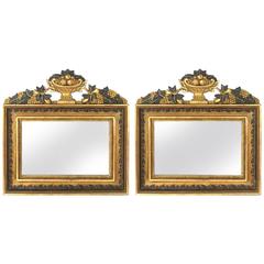 Antique Exquisite Pair of Carved and Gilded Swedish Neoclassical Mirrors